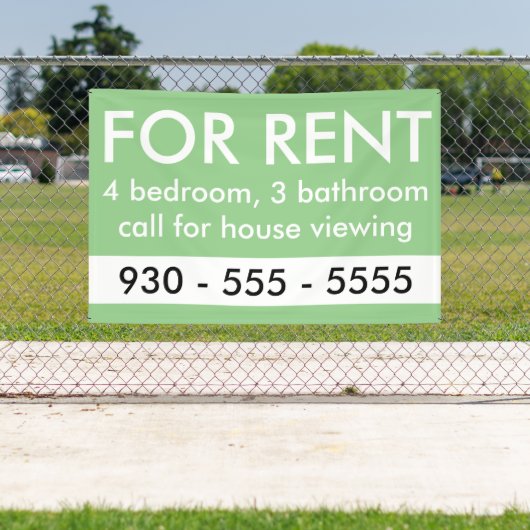 Elegant Te Huur Custom Vastgoed Agent Spandoek (Insitu)