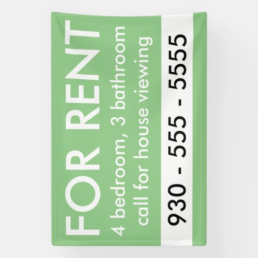 Elegant Te Huur Custom Vastgoed Agent Spandoek (Verticaal)