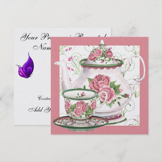 Elegant Tea/Coffee Party - SRF Kaart (Voorkant / Achterkant)
