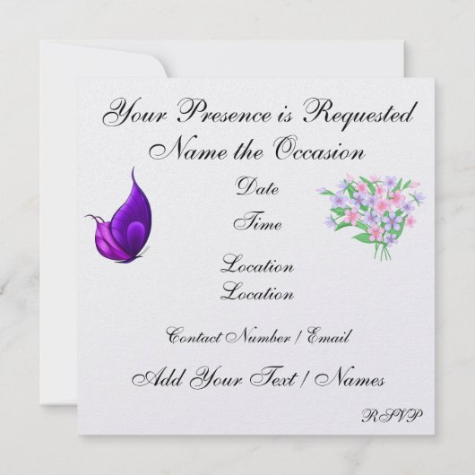 Elegant Tea/Coffee Party - SRF Kaart (Achterkant)