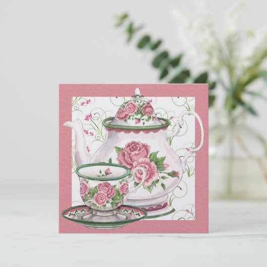 Elegant Tea/Coffee Party - SRF Kaart (Staand voorkant)