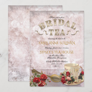 Elegant  Tea-Cup Floral Bridal Tea Shower Kaart