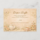 Elegant Tea Garden Diapper Raffle Informatiekaartje (Voorkant)