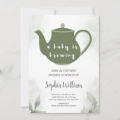 Elegant Tea Party Baby shower Baby breekt Kaart (Voorkant)