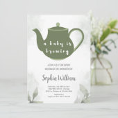 Elegant Tea Party Baby shower Baby breekt Kaart (Staand voorkant)