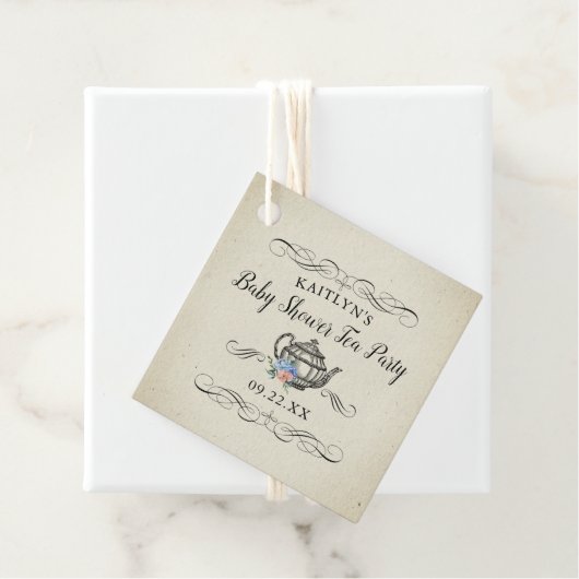 Elegant  Tea Party | BABY SHOWER Bedankjes Labels (In situ)