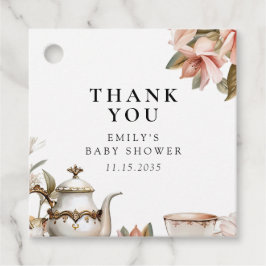 Elegant Tea Party Baby shower Bedankjes Labels