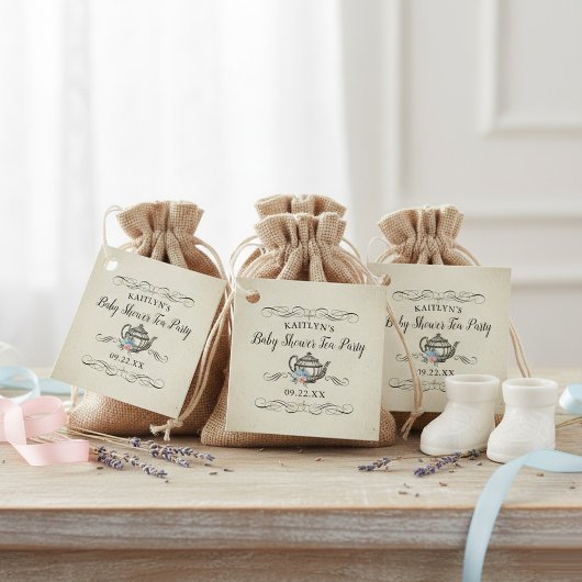 Elegant Tea Party | BABY SHOWER Bedankjes Labels