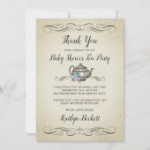 Elegant  Tea Party | BABY SHOWER Bedankkaart (Voorkant)