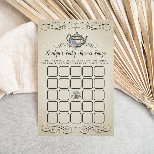 Elegant  Tea Party   Baby shower Bingo