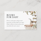 Elegant Tea Party Baby Shower Books Informatiekaartje (Voorkant)