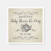 Elegant  Tea Party | BABY SHOWER Servet (Voorkant)