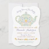 Elegant Tea Party Baby shower - Theepot Kaart (Voorkant)