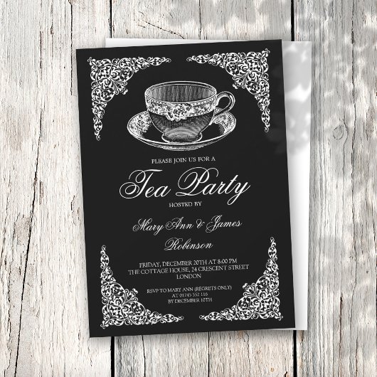 Elegant  Tea Party Black Kaart