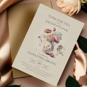 Elegant Tea Party Bloemen Vrijgezellenfeest Kaart