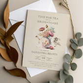 Elegant Tea Party Bloemen Vrijgezellenfeest Kaart