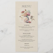 Elegant Tea Party Bloemen Vrijgezellenfeest Menu (Voorkant)
