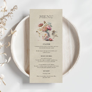 Elegant Tea Party Bloemen Vrijgezellenfeest Menu