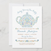 Elegant Tea Party Boy Baby shower ・ Teapot Kaart (Voorkant)