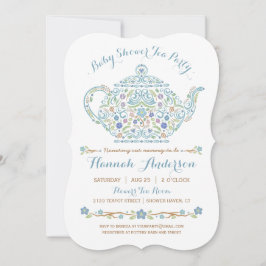 Elegant Tea Party Boy Baby shower ・ Teapot Kaart