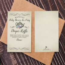 Elegant  Tea Party | Diaper Raffle Ticket