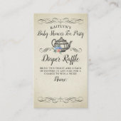 Elegant  Tea Party | Diaper Raffle Ticket Informatiekaartje (Voorkant)