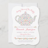 Elegant Tea Party Girl Baby shower Kaart (Voorkant)