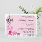 Elegant Tea Party Invitation Kaart (Staand voorkant)
