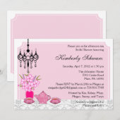 Elegant Tea Party Invitation Kaart (Voorkant / Achterkant)