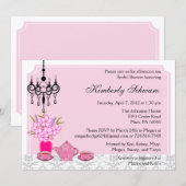 Elegant Tea Party Invitation Kaart (Voorkant / Achterkant)
