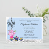 Elegant Tea Party Invitation Kaart (Staand voorkant)