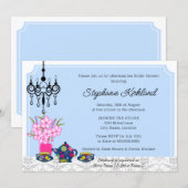 Elegant Tea Party Invitation Kaart (Voorkant / Achterkant)