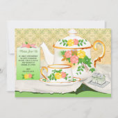 Elegant Tea Party Invitation Kaart (Voorkant)