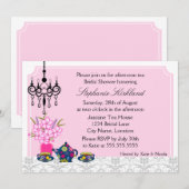 Elegant Tea Party Kaart (Voorkant / Achterkant)