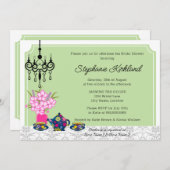 Elegant Tea Party Kaart (Voorkant / Achterkant)