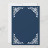 Elegant Tea Party Navy Blue Kaart (Achterkant)