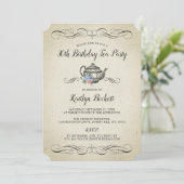 Elegant  Tea Party | Partij voor de verjaardag Kaart (Staand voorkant)