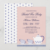 Elegant Tea Party roze Vrijgezellenfeest Kaart (Voorkant / Achterkant)