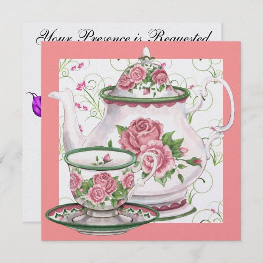 Elegant Tea Party - SRF Kaart (Voorkant / Achterkant)