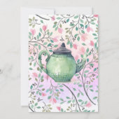 Elegant Tea Party Teapot Floral Kaart (Achterkant)
