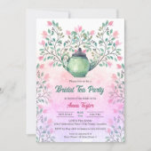 Elegant Tea Party Teapot Floral Kaart (Voorkant)