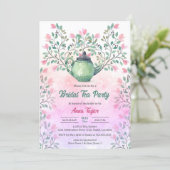 Elegant Tea Party Teapot Floral Kaart (Staand voorkant)