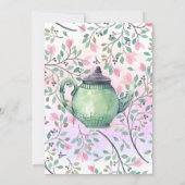 Elegant Tea Party Teapot Floral Kaart (Achterkant)