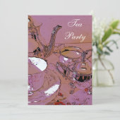 Elegant Tea Party-uitnodiging Kaart (Staand voorkant)