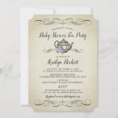 Elegant  Tea Party | Uitnodiging tot Baby shower (Voorkant)