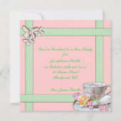 Elegant Tea Party Uitnodigingen (Achterkant)