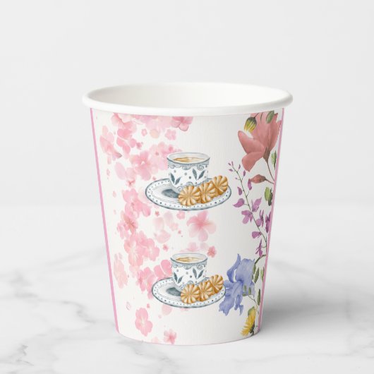 Elegant Tea Party Vibes Papieren Bekers (Achterkant)