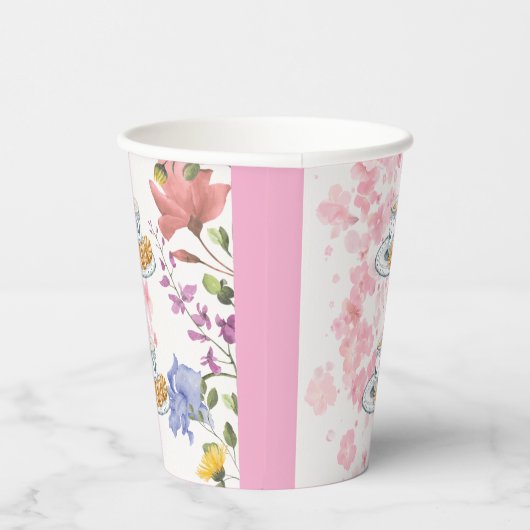 Elegant Tea Party Vibes Papieren Bekers (Rechts)