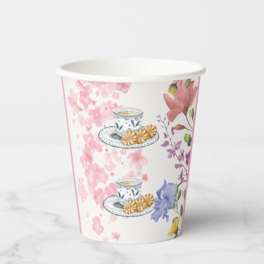 Elegant Tea Party Vibes Papieren Bekers (Voorkant)