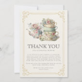  Elegant Tea Party Vrijgezellenfeest Bedankkaart (Voorkant)